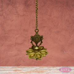 Brass Shanku Chakra 6 Wicks Hanging Lamp