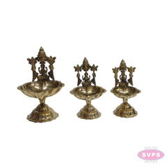 Brass Balaji Diya with Lakshmi | Traditional Pooja Oil Lamp | Lord Venkateswara & Goddess Lakshmi Deepam for Home Temple