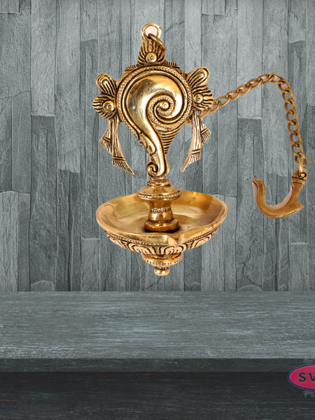 Brass Hanging Shangu Chakra Lamp