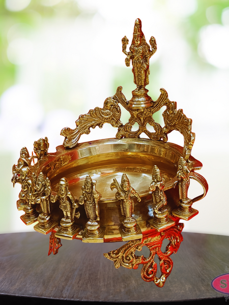 Antique Brass Dasavathara Urli With Tirupathi Balaji