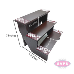 Wooden Step Deity Stand With Gap - 2 Variants