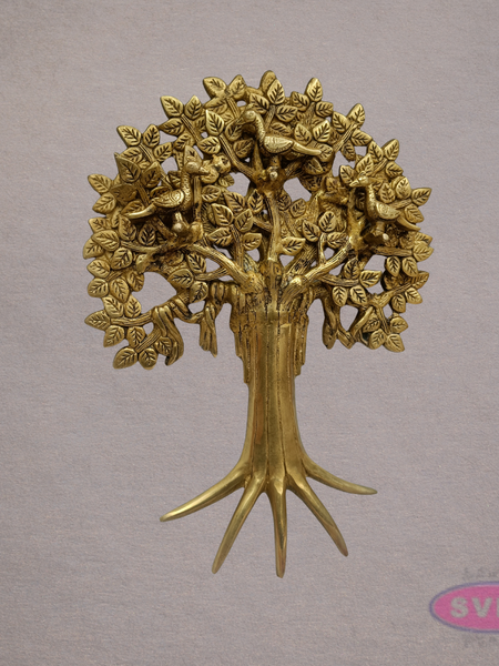 Brass Kalpavriksha Tree with Birds Showpiece – 13 Inches