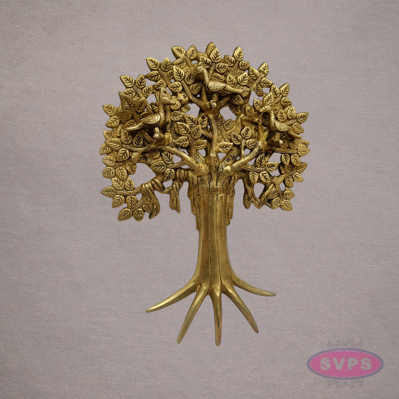 Brass Kalpavriksha Tree with Birds Showpiece – 13 Inches