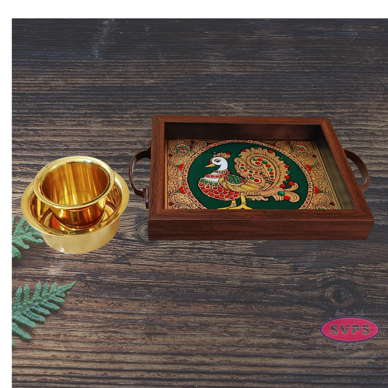 Multipurpose Tanjore style painting Annam Tray