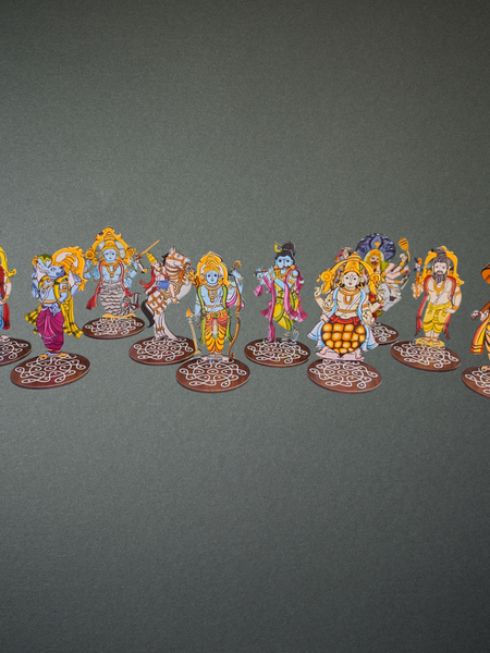 Handcrafted Wooden Dasavatara Stand