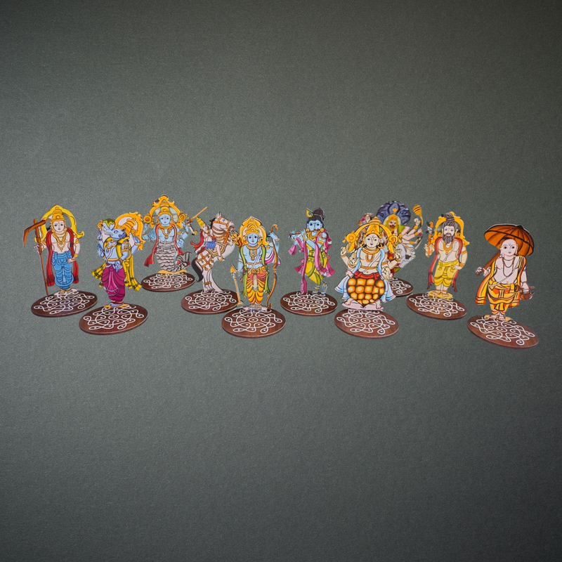Handcrafted Wooden Dasavatara Stand