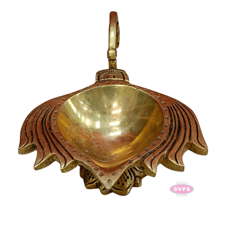 Brass Antique Lotus Diya For Puja And Decor
