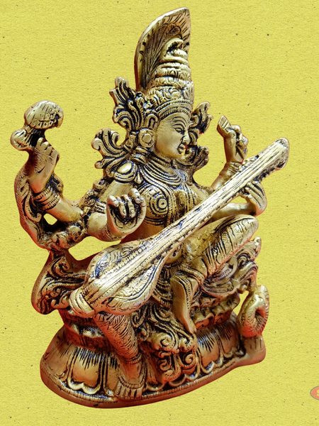Brass Saraswathi Idol-11 Inches