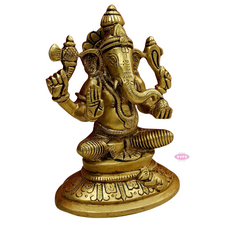 Brass Idampuri Ganesha Sittiing Idol
