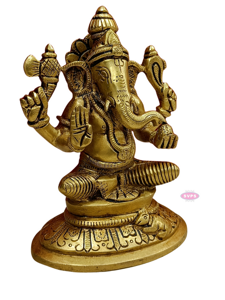 Brass Idampuri Ganesha Sittiing Idol