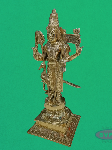 Panchaloham Lord Murugan Idol with Vel & Seval Kodi