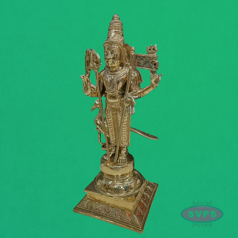 Panchaloham Lord Murugan Idol with Vel & Seval Kodi