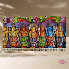 Wooden Carved Dasavatharam Multicolour Wall Hanging - 3 Feet