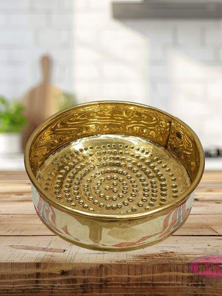 Traditional Pooja Brass Jalladai Plate with Fine Holes