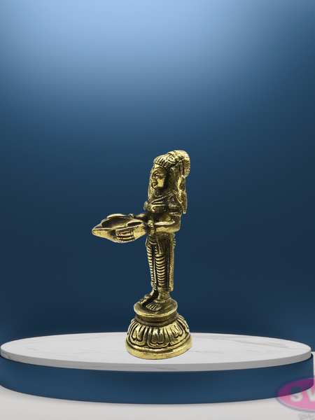 Brass Paavai Vilakku / Deepa Lakshmi Statue For Pooja / 2 Pieces