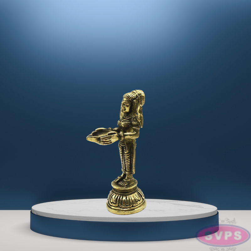 Brass Paavai Vilakku / Deepa Lakshmi Statue For Pooja / 2 Pieces