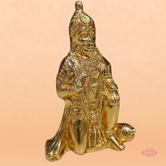 Brass Hanuman Idol Gold Plated