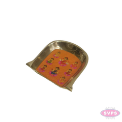 Brass Enamel Work Mini Muram/Soop Set of 2 | 2 Inch Decorative Pooja & Thambulam Tray