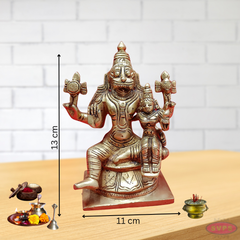 Brass Lakshmi Narasimha Swamy Sitting On Lotus Base