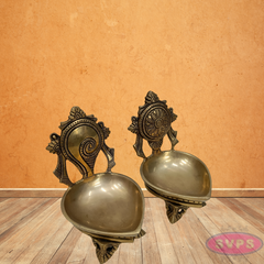Brass Sankh Chakra Diya For Puja And Decor