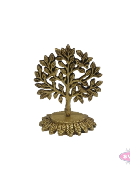 Brass Kalpavriksha Karpaga Virutcham Tree Idol with Birds | Traditional Brass Wish-Fulfilling Tree Showpiece for Home Pooja & Decor