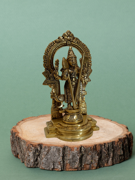 Brass Subramanya Swamy Idol – 7 Inch Home Temple Decor