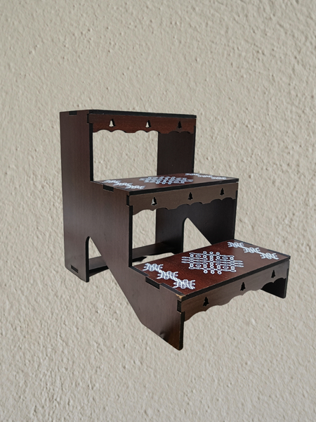Decorative Acrylic 3-Step Pooja & Golu Stand