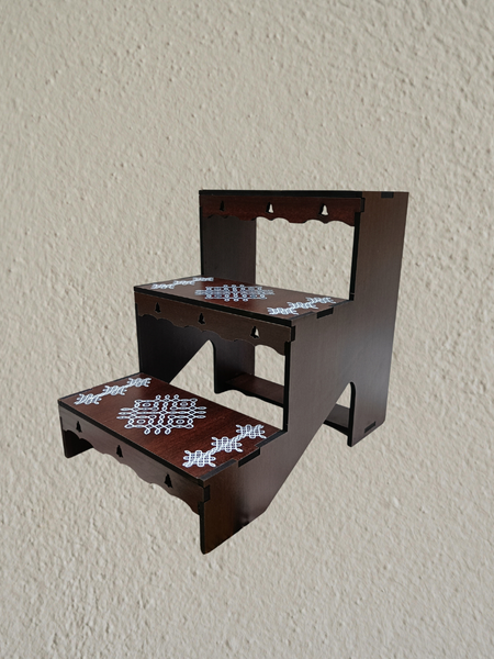 Decorative Acrylic 3-Step Pooja & Golu Stand