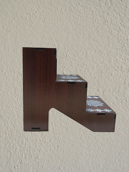 Decorative Acrylic 3-Step Pooja & Golu Stand