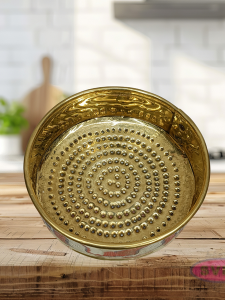 Traditional Pooja Brass Jalladai Plate with Fine Holes