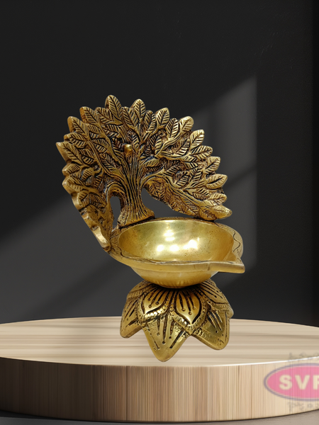 Brass Kalpavriksha Diya For Auspiciousness And Decor