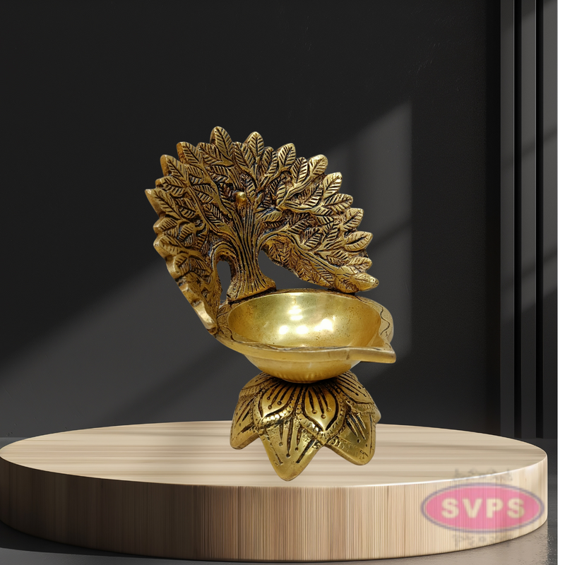 Brass Kalpavriksha Diya For Auspiciousness And Decor