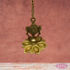 Brass Shanku Chakra 6 Wicks Hanging Lamp