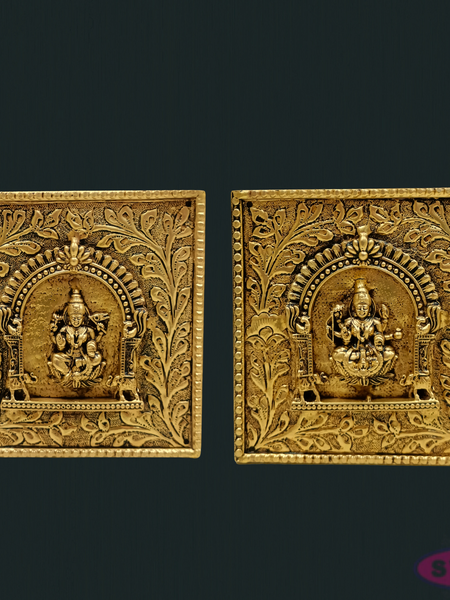 Antique Finish Brass Ashtalakshmi Wall Hanging Plaques – Set of 8