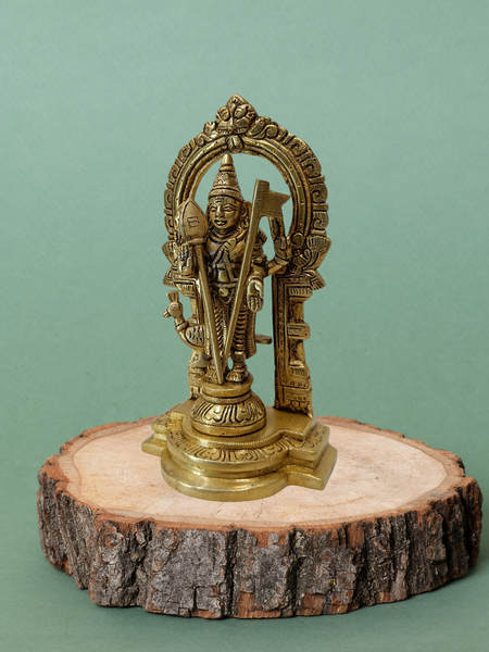 Brass Subramanya Swamy Idol – 7 Inch Home Temple Decor