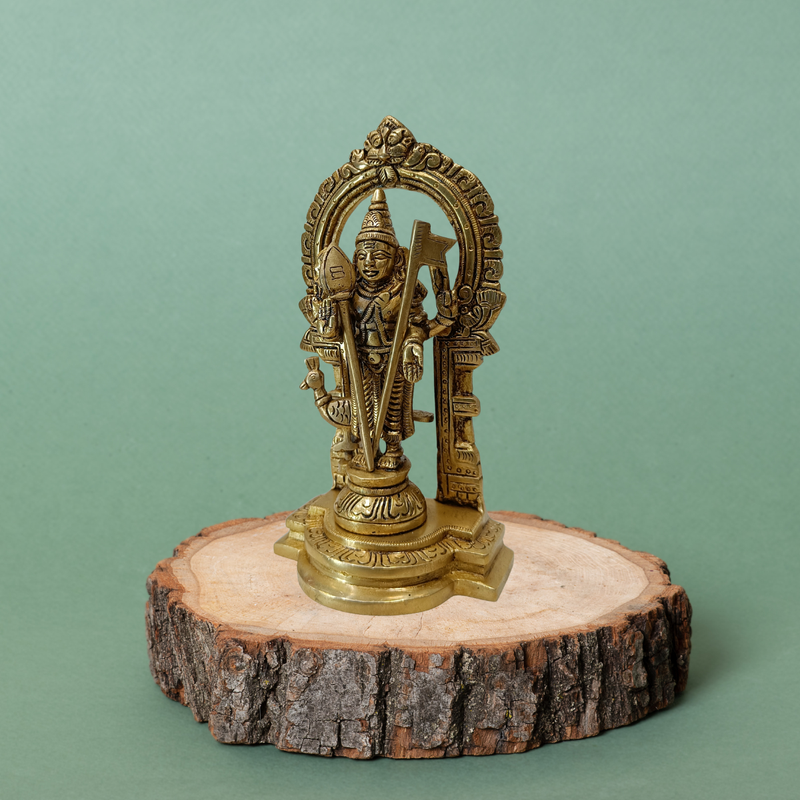 Brass Subramanya Swamy Idol – 7 Inch Home Temple Decor