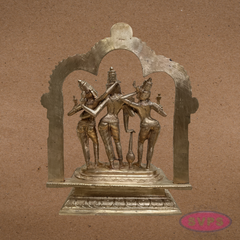 Panchalogham Perumal Sridevi Bhoodevi Idol – Antique Finish Home Décor