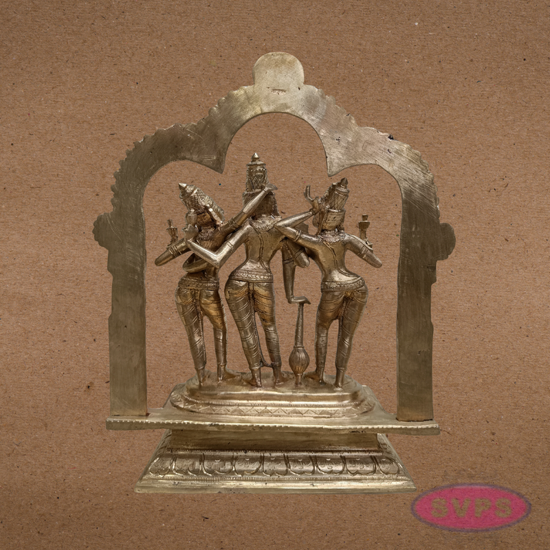 Panchalogham Perumal Sridevi Bhoodevi Idol – Antique Finish Home Décor