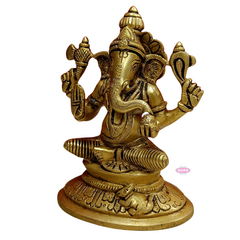 Brass Idampuri Ganesha Sittiing Idol