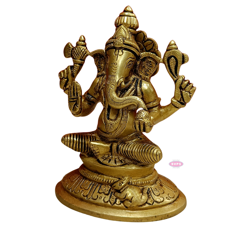 Brass Idampuri Ganesha Sittiing Idol