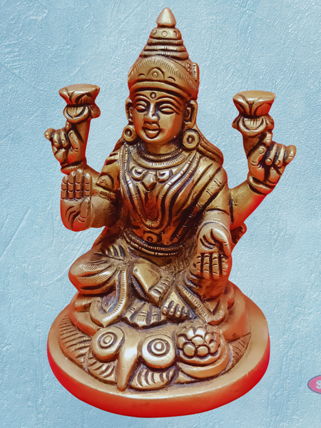 Brass Lakshmi Idol With Owl