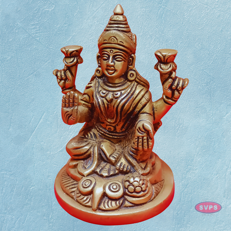 Brass Lakshmi Idol With Owl