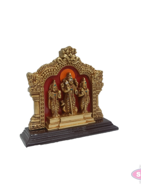 Murugan with Valli & Deivanai Gold Finish Idol | Decorative Pooja Room Statue