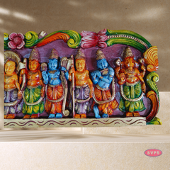 Wooden Carved Dasavatharam Multicolour Wall Hanging - 3 Feet