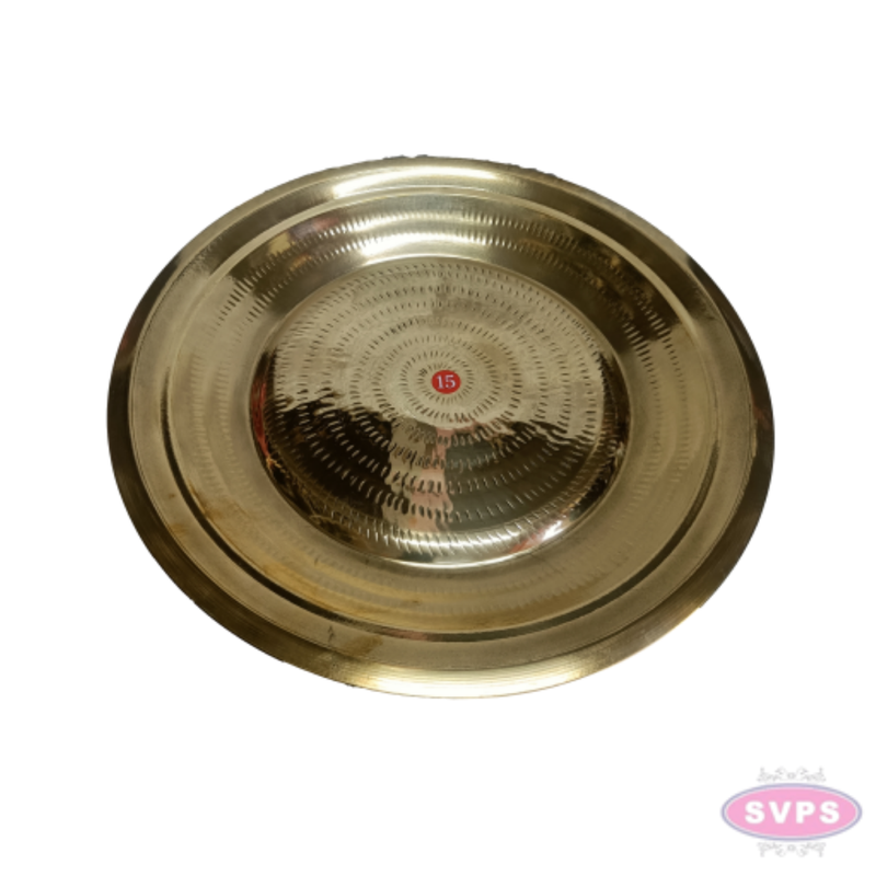 Brass Thambalam Plate – Traditional Round Brass Plate for Pooja, Aarti & Religious Ceremonies
