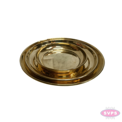 Brass Pooja Plate – Traditional Round Puja Thali for Daily Worship, Aarti & Offerings