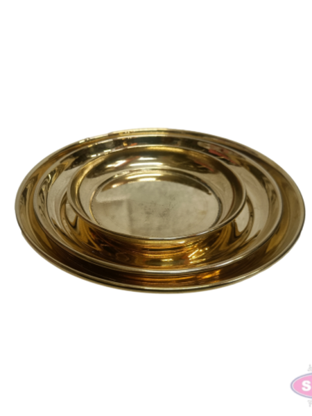 Brass Pooja Plate – Traditional Round Puja Thali for Daily Worship, Aarti & Offerings