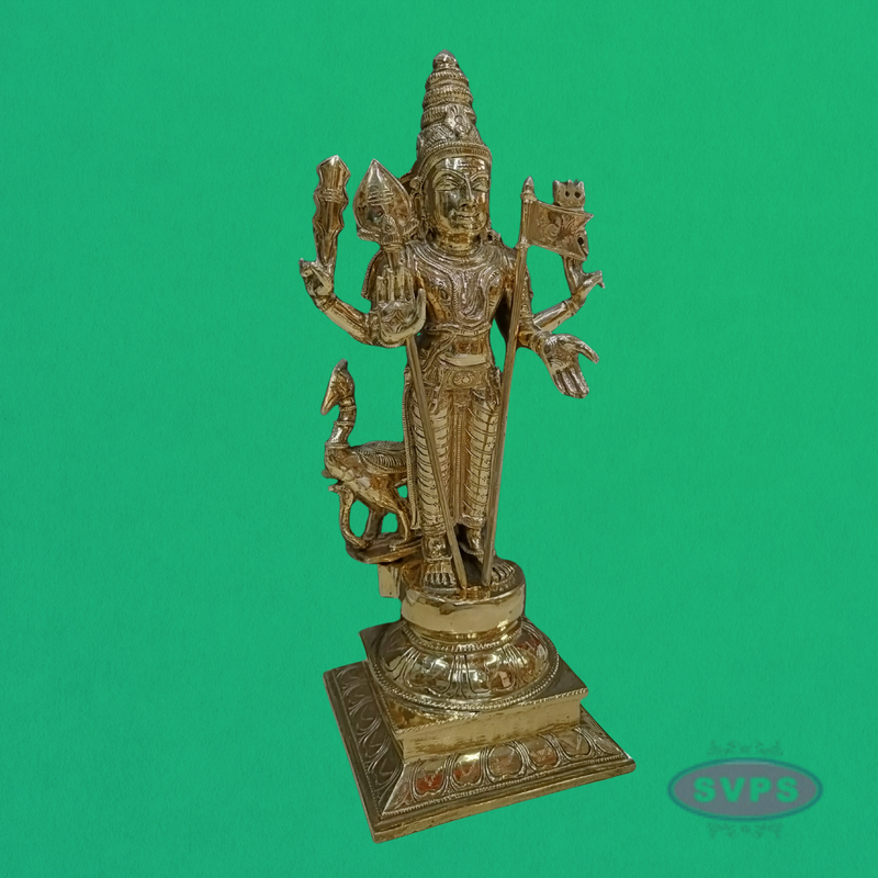 Panchaloham Lord Murugan Idol with Vel & Seval Kodi