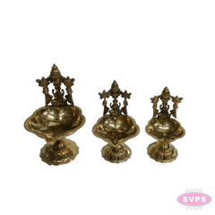 Brass Balaji Diya with Lakshmi | Traditional Pooja Oil Lamp | Lord Venkateswara & Goddess Lakshmi Deepam for Home Temple