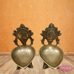 Brass Sankh Chakra Diya For Puja And Decor
